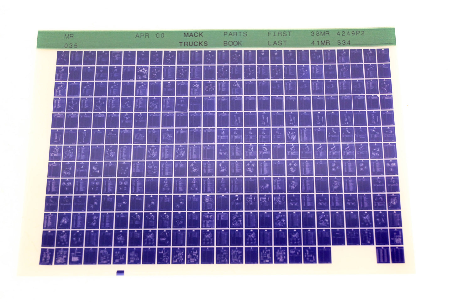 Mack MR035 38MR4249P2 - 41MR534 Parts Microfiche NOS