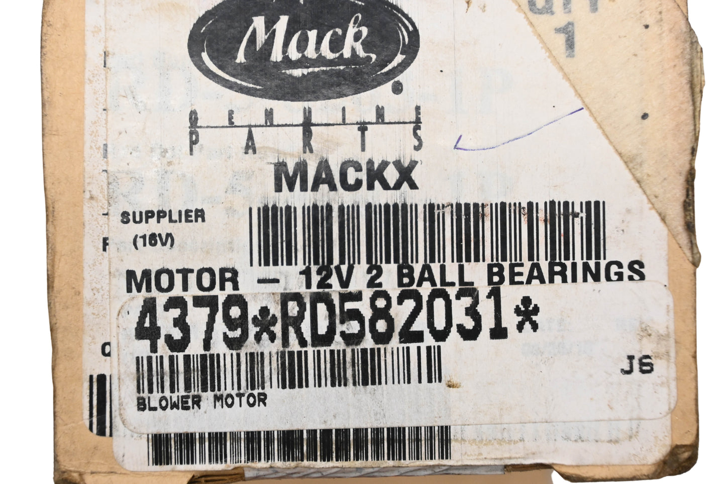 Mack 4379-RD582031, RD-5-8203-0, PJ24071QZ Red Dot 12VDC Blower Motor NOS