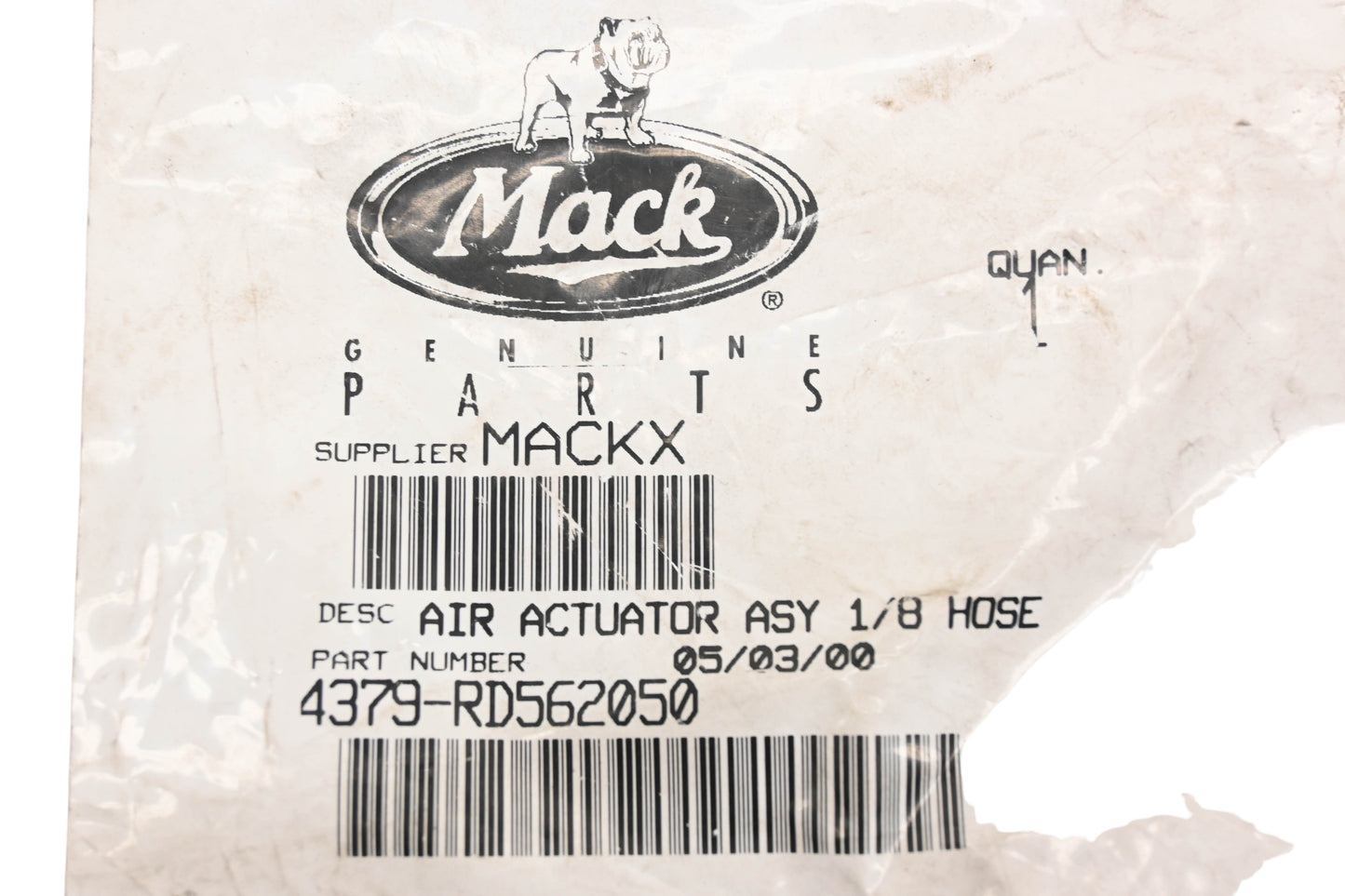 Mack 4379-RD562050 Air Actuator Rev D NOS