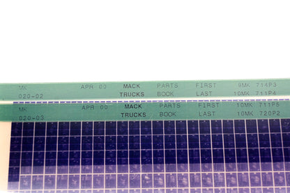 Mack MK020-02, MK020-03 9MK714P3 - 10MK720P2 Parts Microfiche Lot of 2 NOS