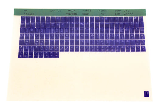 Mack MK021-01 46MK312 - 46MK466P2 Parts Microfiche NOS