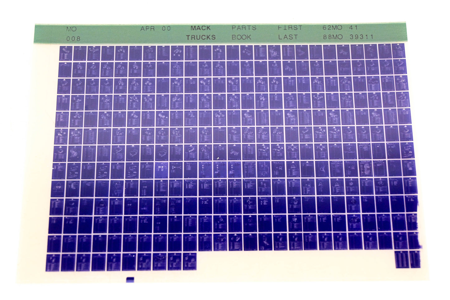 Mack MO008 62MO41 - 88MO39311 Parts Microfiche NOS