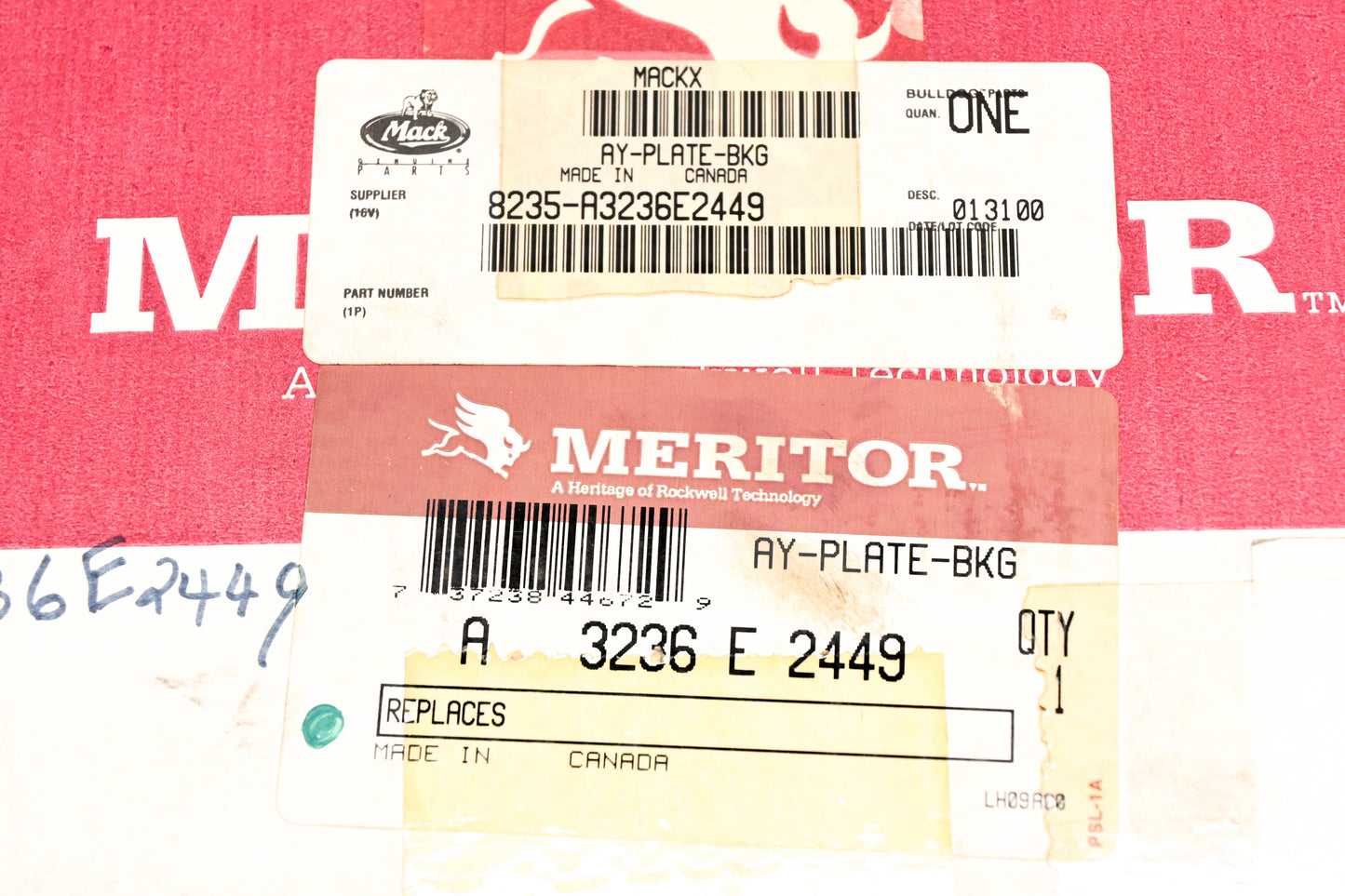 Mack 8235-A3236E2449, A3236E2449 Meritor Rockwell Braking Plate Kit NOS