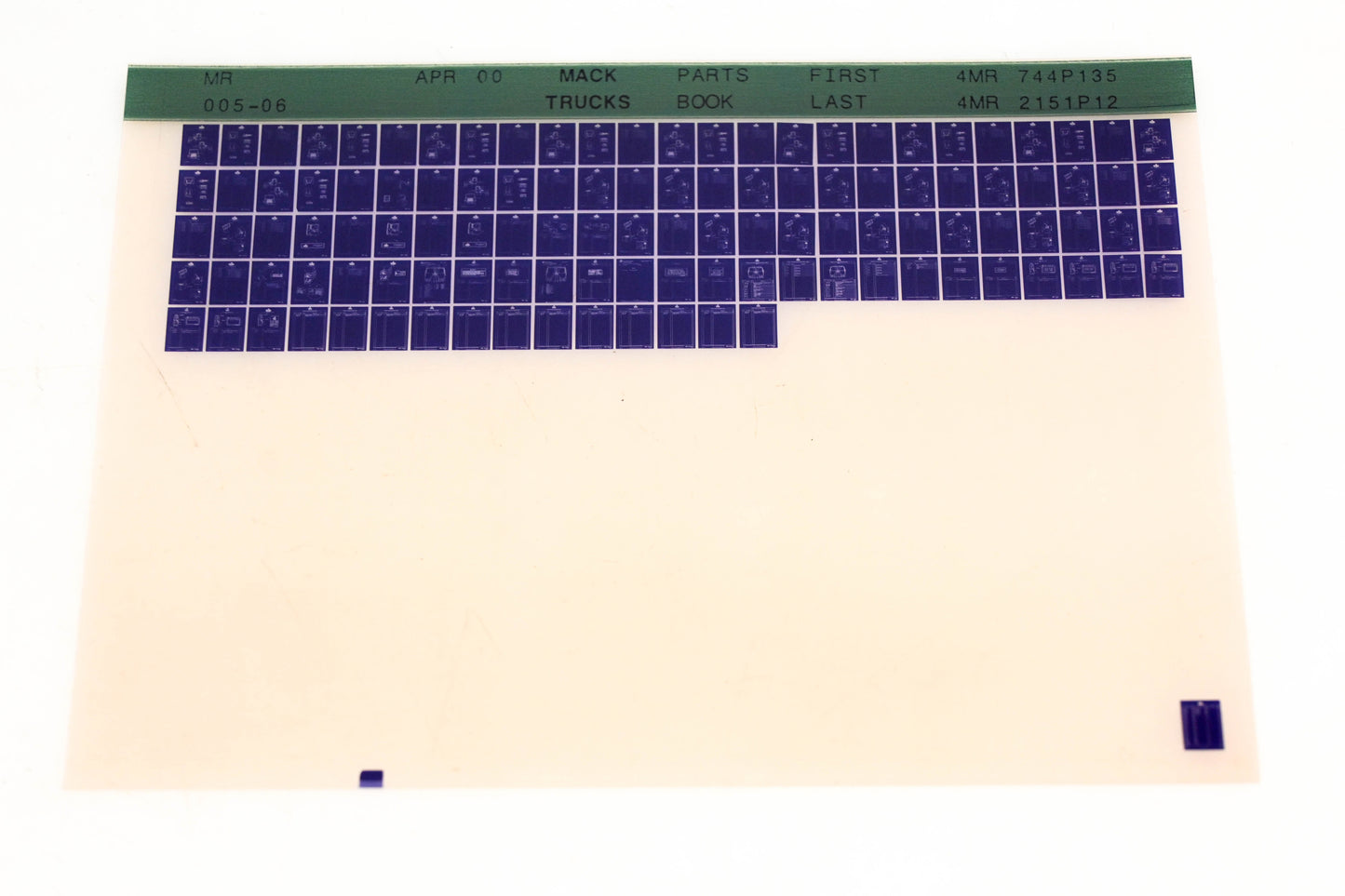 Mack MR005-06 4MR744P135 - 4MR2151P12 Parts Microfiche NOS