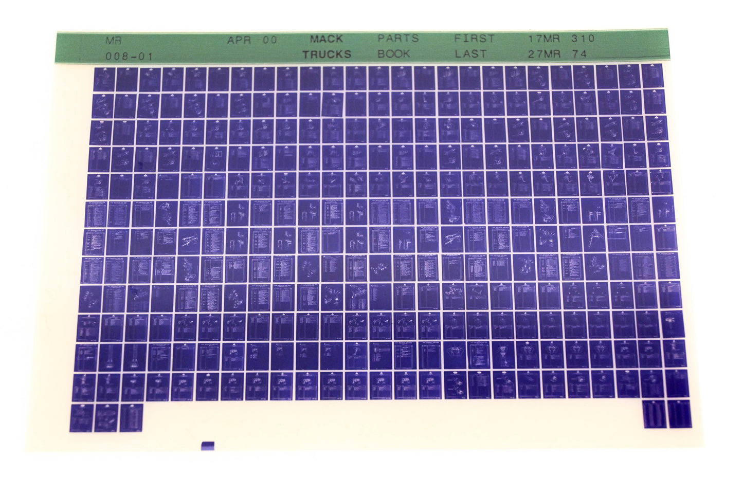 Mack MR008-01 17MR310 - 27MR74 Parts Microfiche NOS