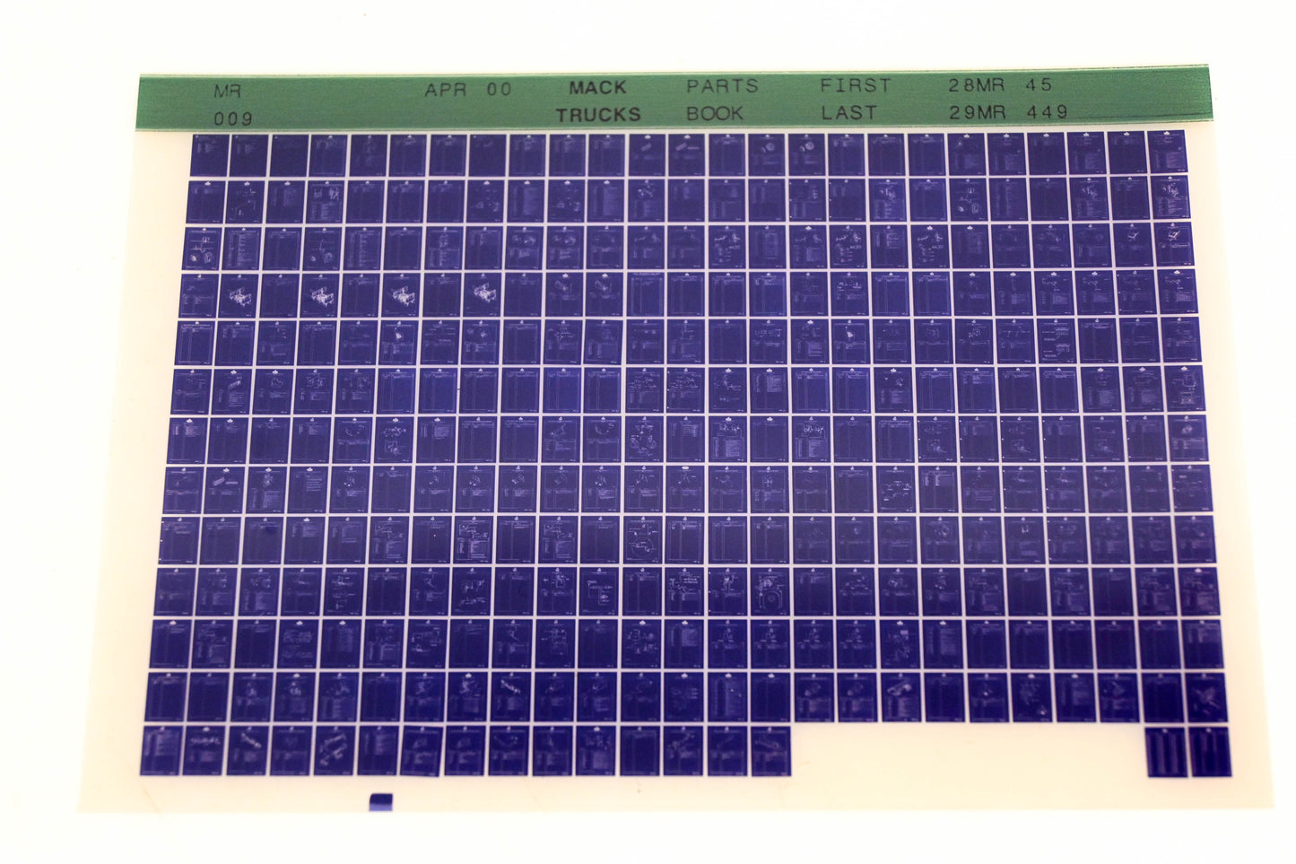 Mack MR009 28MR45 - 29MR449 Parts Microfiche NOS