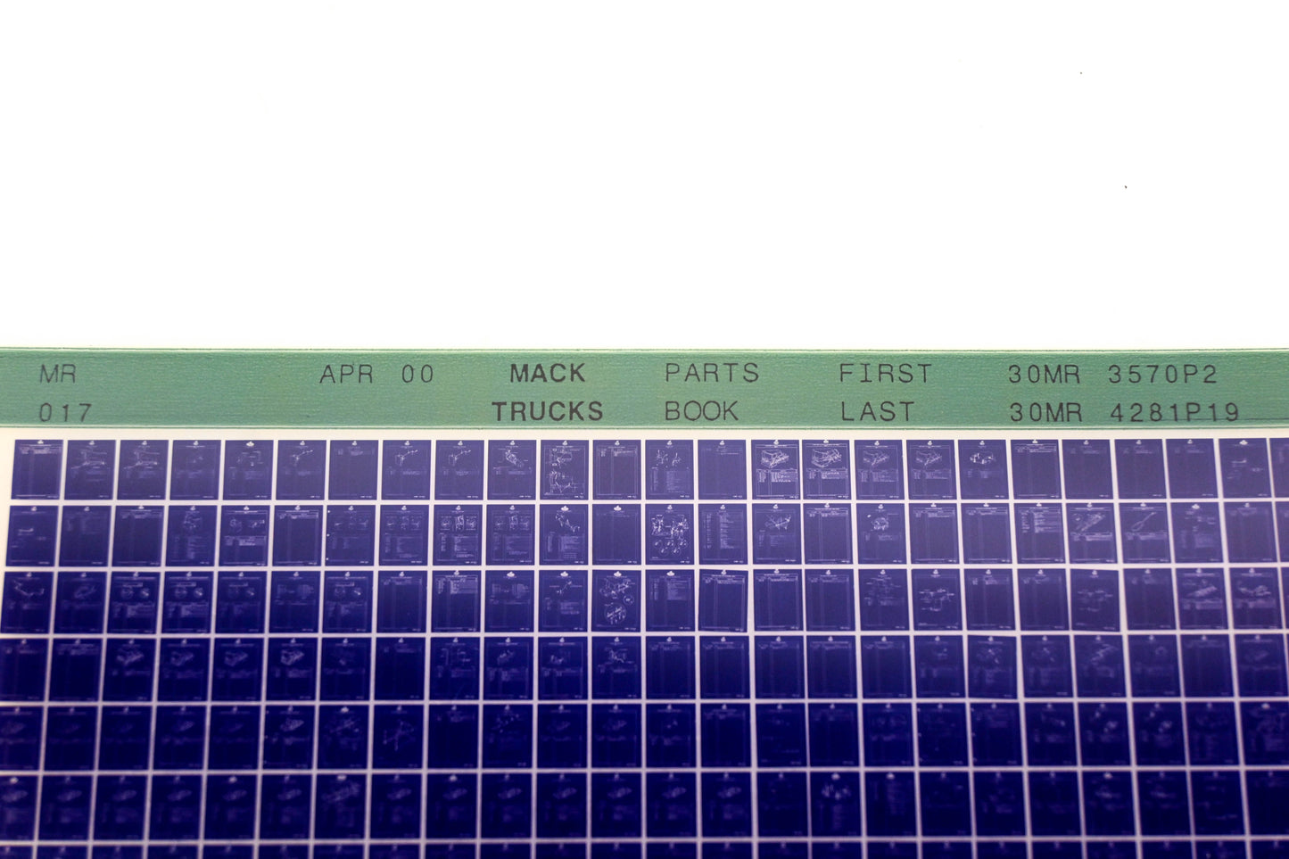 Mack MR017 30MR3570P2 - 30MR4281P19 Parts Microfiche NOS