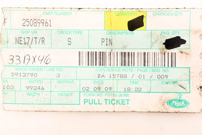 Mack 25089961, 33AX46 Clevis Pin NOS