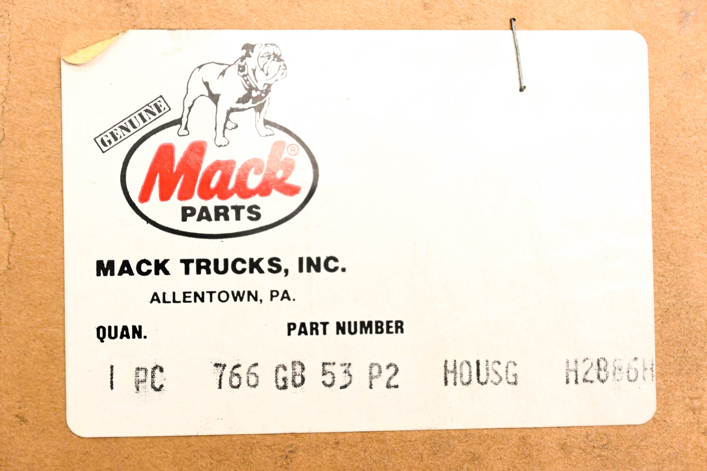 Mack 766GB53P2 Valve Body Housing NOS