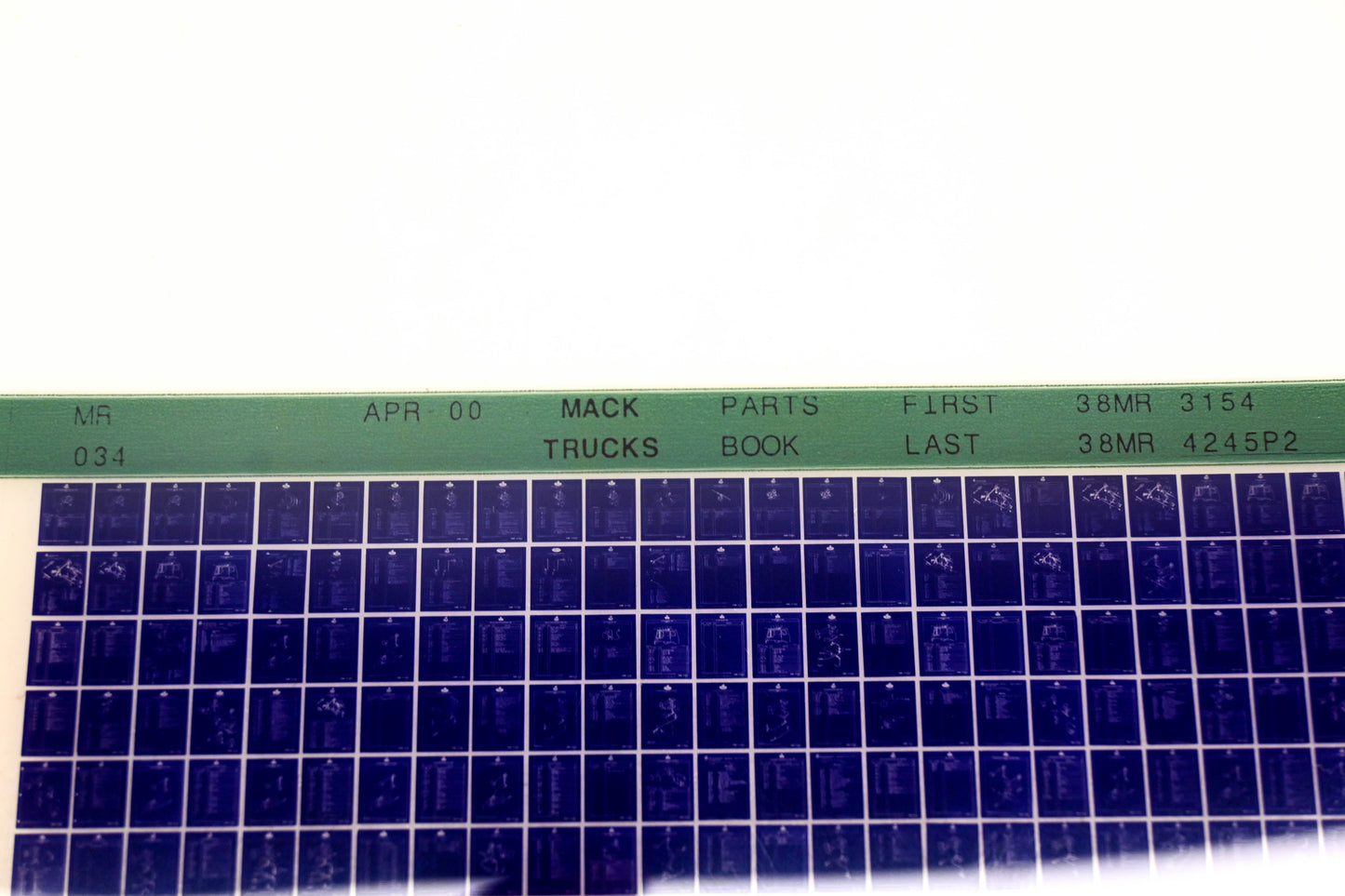 Mack MR034 38MR3154 - 38MR4245 Parts Microfiche NOS