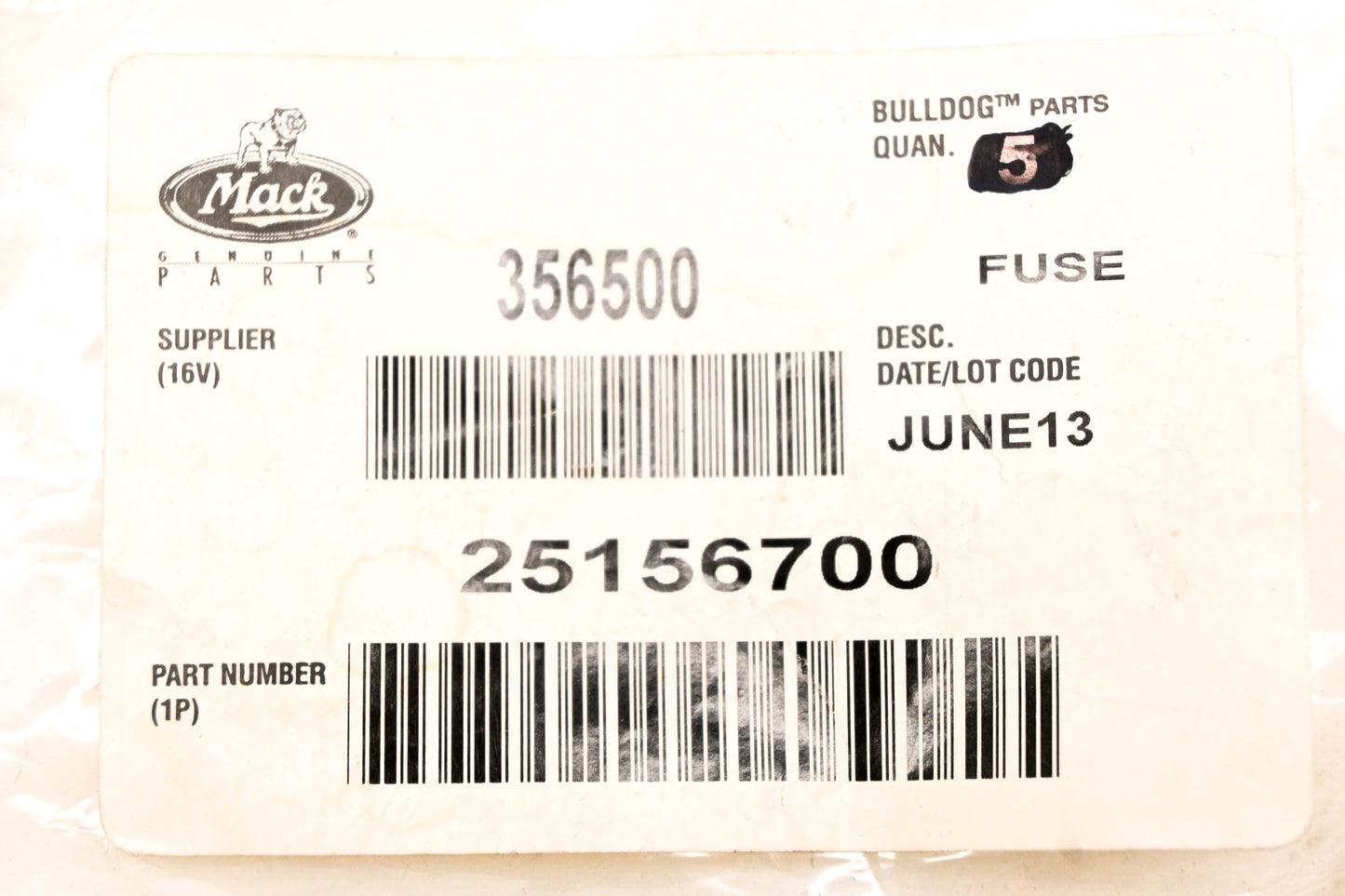 Mack 25156700 30amp Fuse NOS