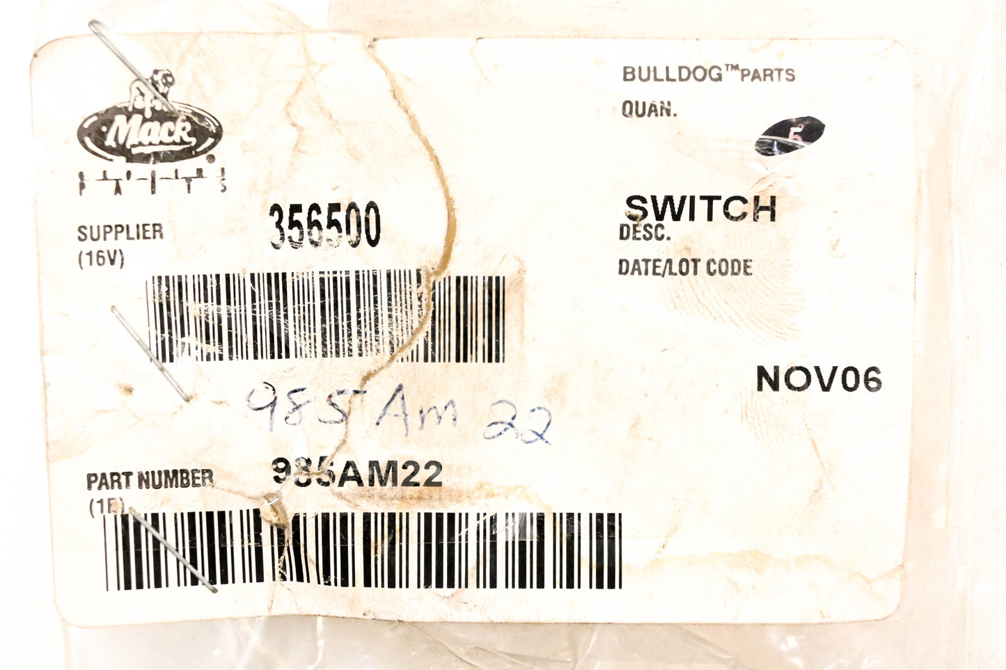 Mack 985AM22 30amp Fuse NOS