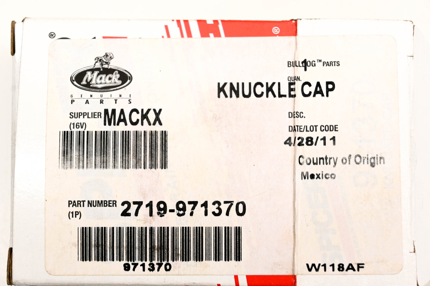 Mack 2719-971370 Spicer Knuckle Cap NOS