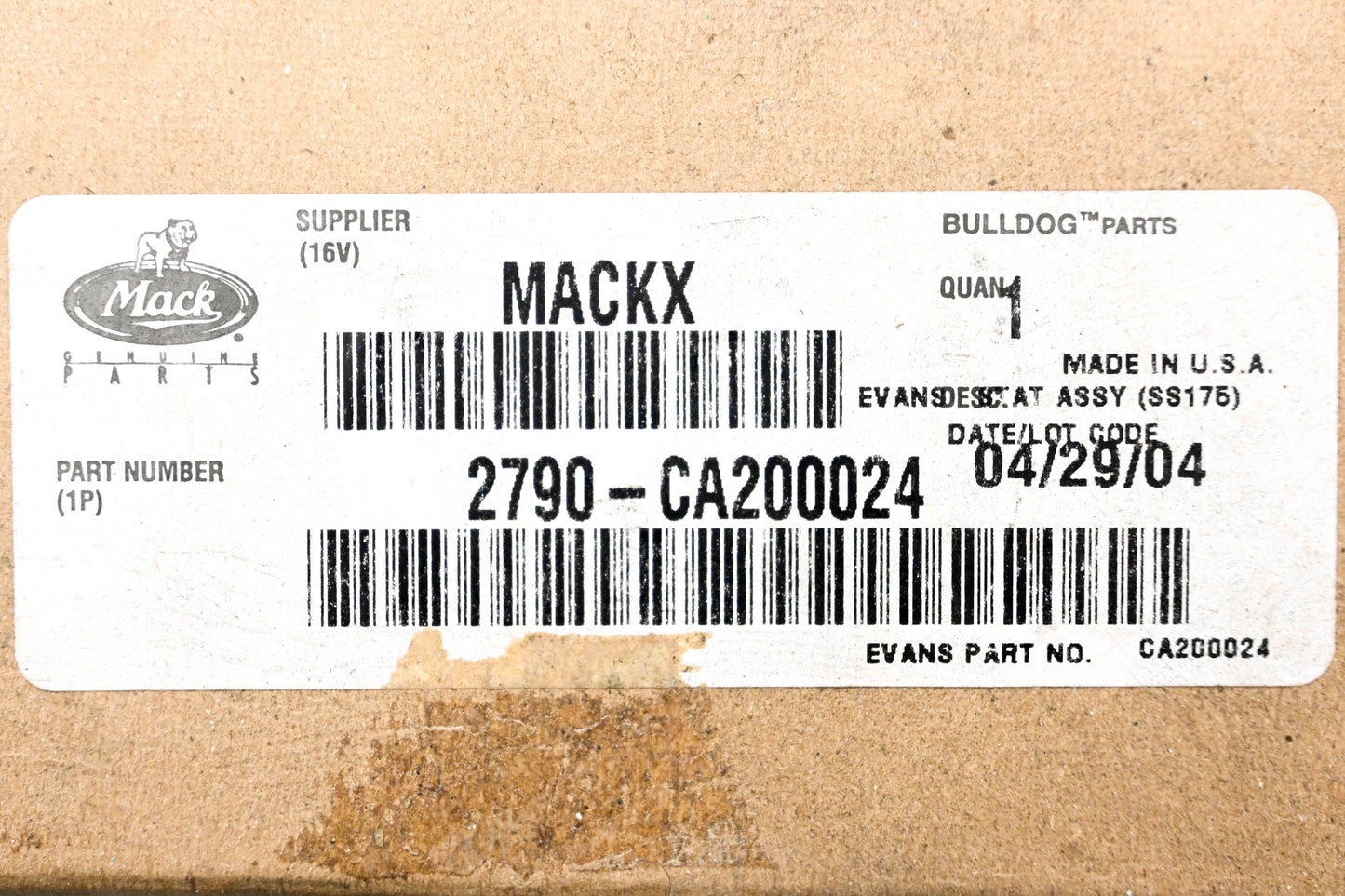 Mack 2790-CA200024 Shutter Control Valve NOS
