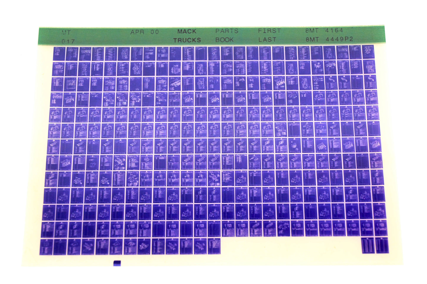 Mack MT017 8MT4164 - 8MT4449P2 Parts Microfiche NOS