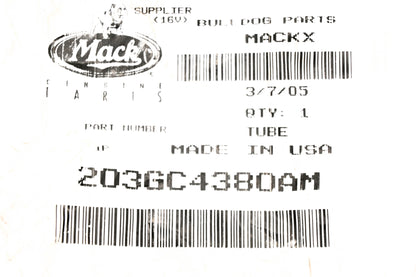 Mack 203GC4380AM Fuel Injection Tube Assembly NOS
