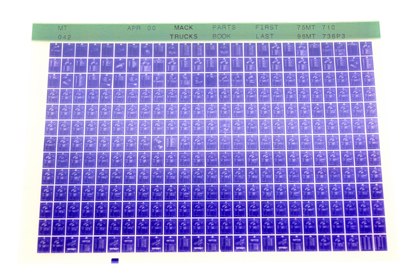 Mack MT042 75MT710 - 96MT736P3 Parts Microfiche NOS