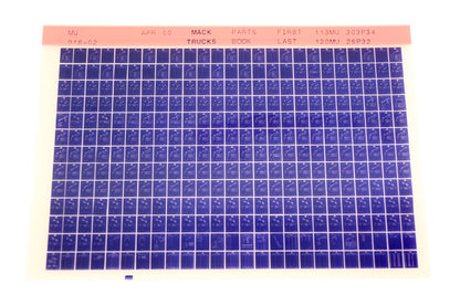 Mack MU018-02 113MU-303P34 - 120MU26P32 Parts Microfiche NOS