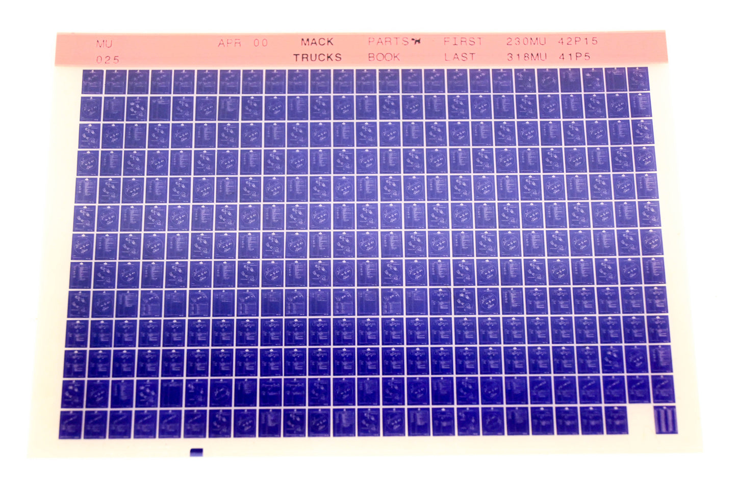 Mack MU025 230MU42P15 - 31MU41P5 Parts Microfiche NOS