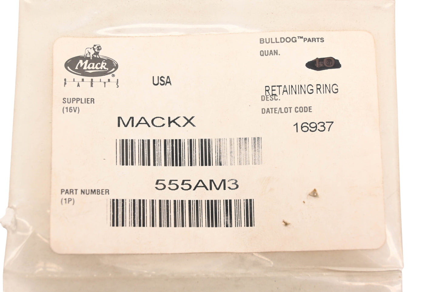 Mack 555AM3 Retaining Ring NOS