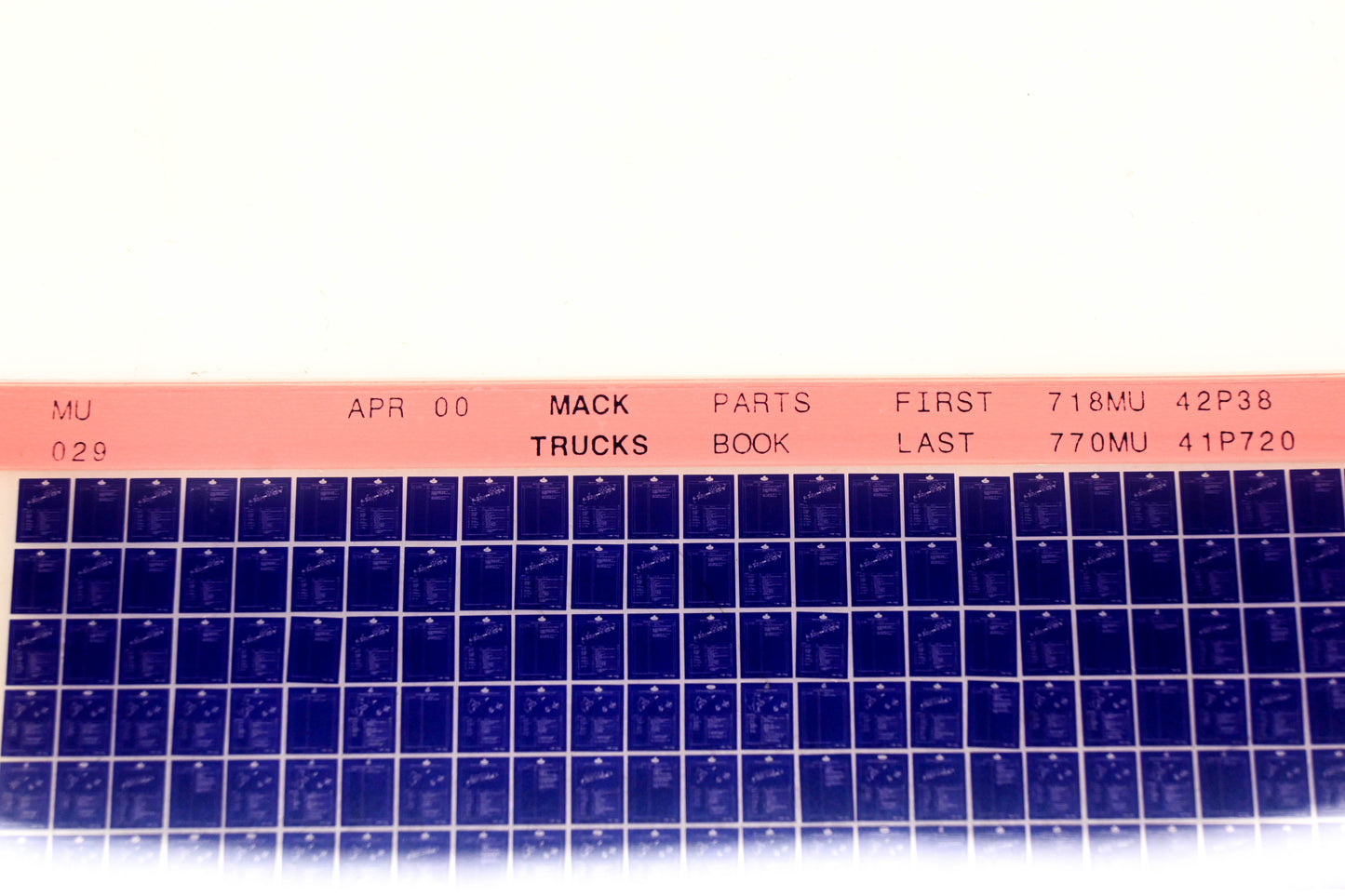 Mack MU029 718MU42P38 - 770MU41P720 Parts Microfiche NOS