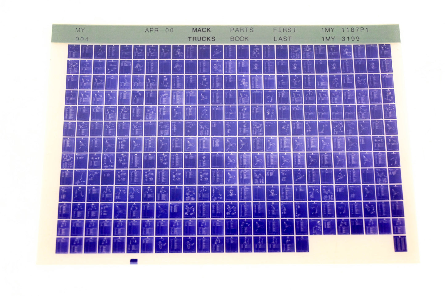 Mack MY004 1MY1187P1 - 1MY3199 Parts Microfiche NOS
