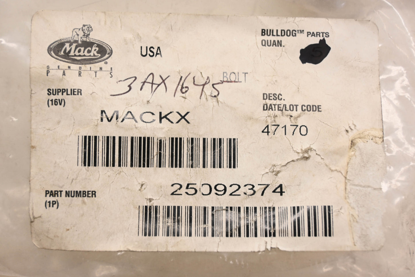Mack 25092374, 3AX1645 Screw NOS