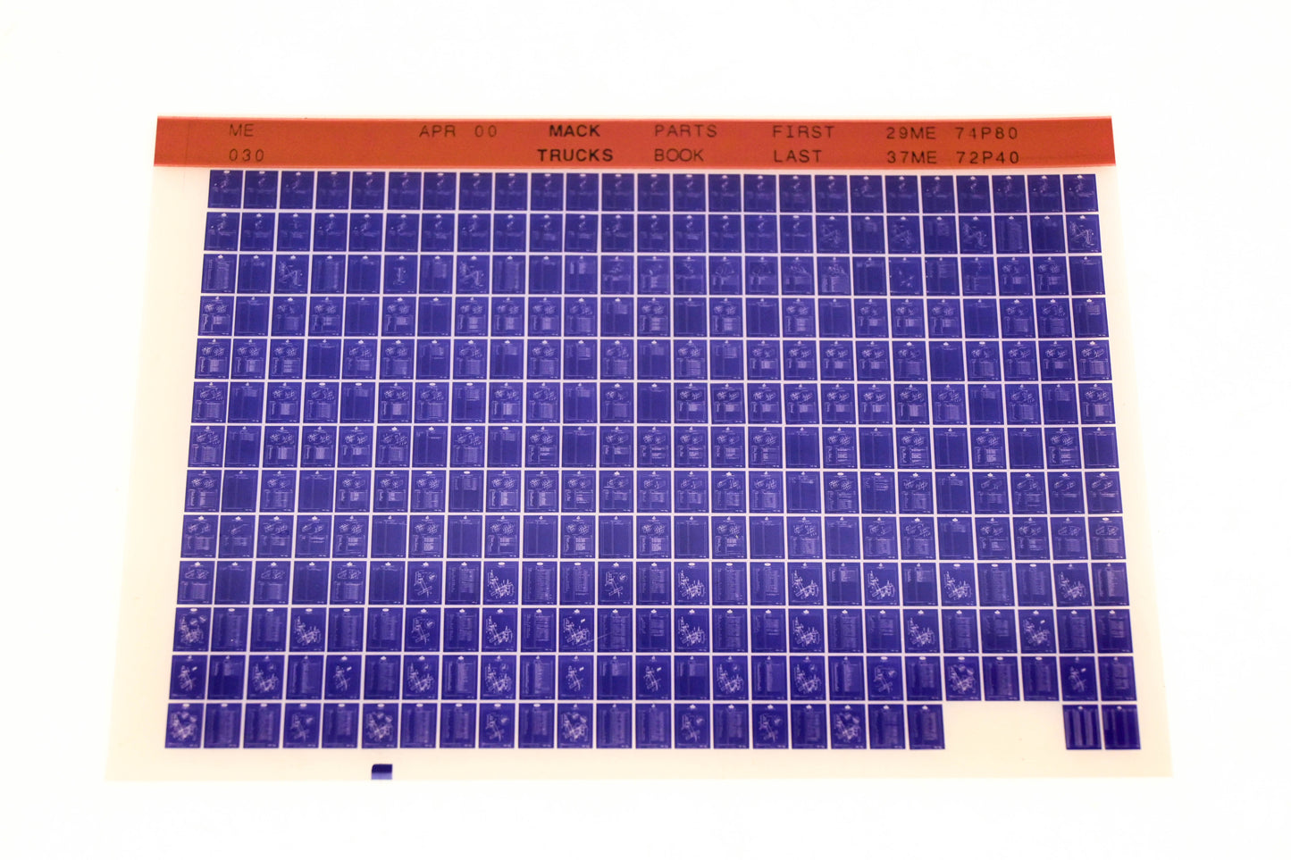 Mack ME030 29ME74P80 - 37ME72P40 Parts Microfiche NOS