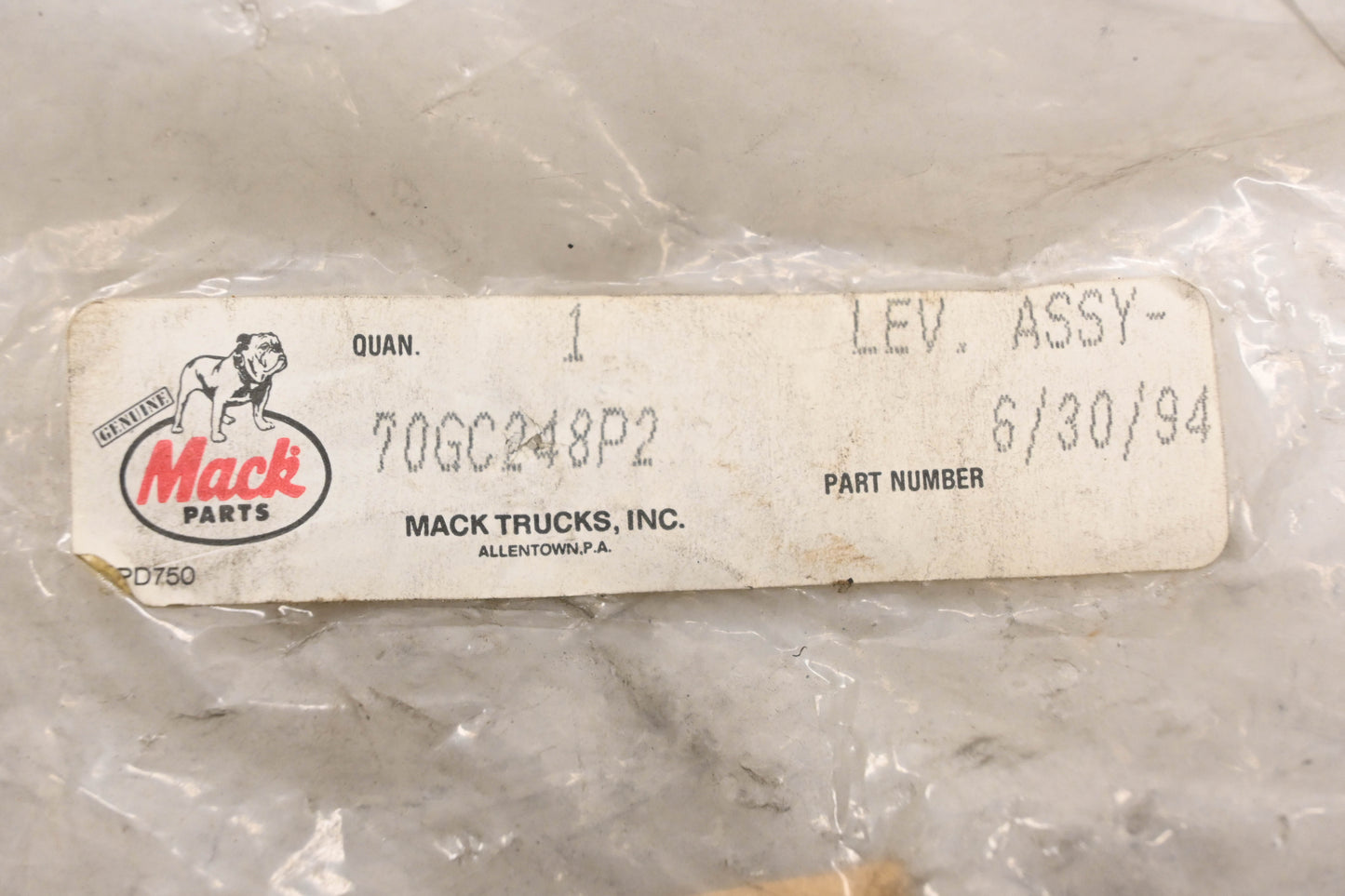 Mack 70GC310, 70GC248P2 Fuel Pump Lever Assembly NOS
