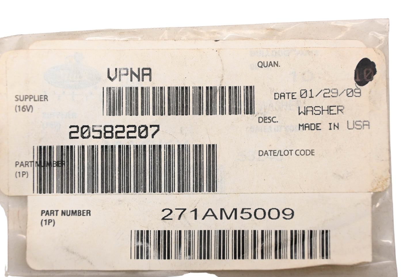 Mack 271AM5009, 20582207 Washer NOS