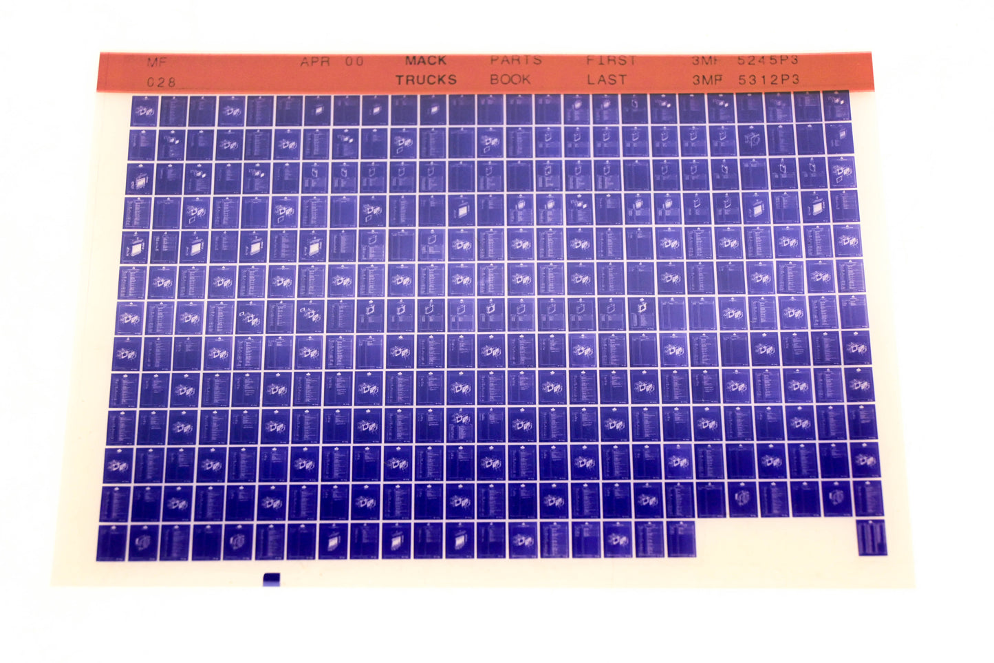 Mack MF028 3MF5245P3 - 3MF5312P3 Parts Microfiche NOS