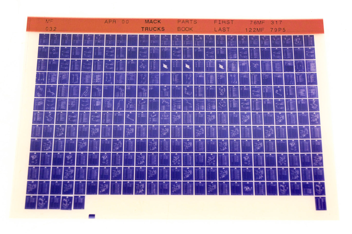 Mack MF032 76MF317 - 122MF79P5 Parts Microfiche NOS