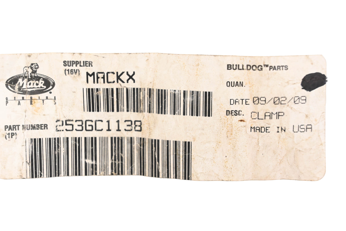 Mack 253GC1138 Clamp NOS