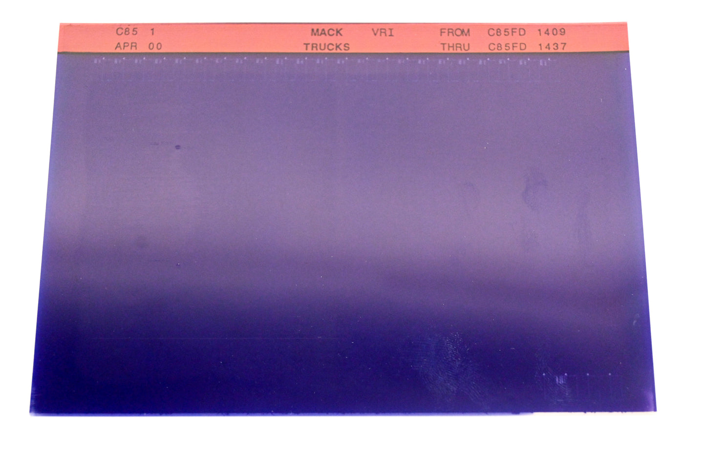 Mack C85 1, C85-1 C85FD1409 - C85FD1437 Parts Microfiche NOS