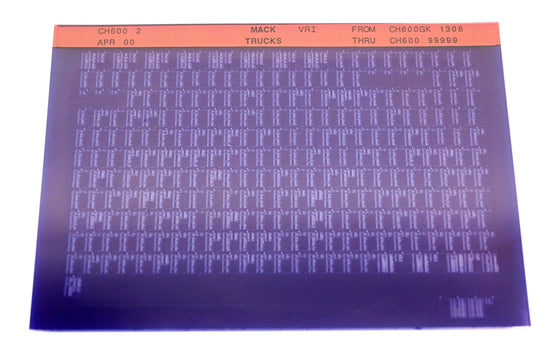 Mack CH600 2, CH600-2 CH600GK1308 - CH60099999 VRI Microfiche NOS
