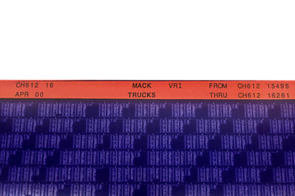 Mack CH612 16, CH612-16 CH61215495 -CH61216281 VRI Microfiche NOS