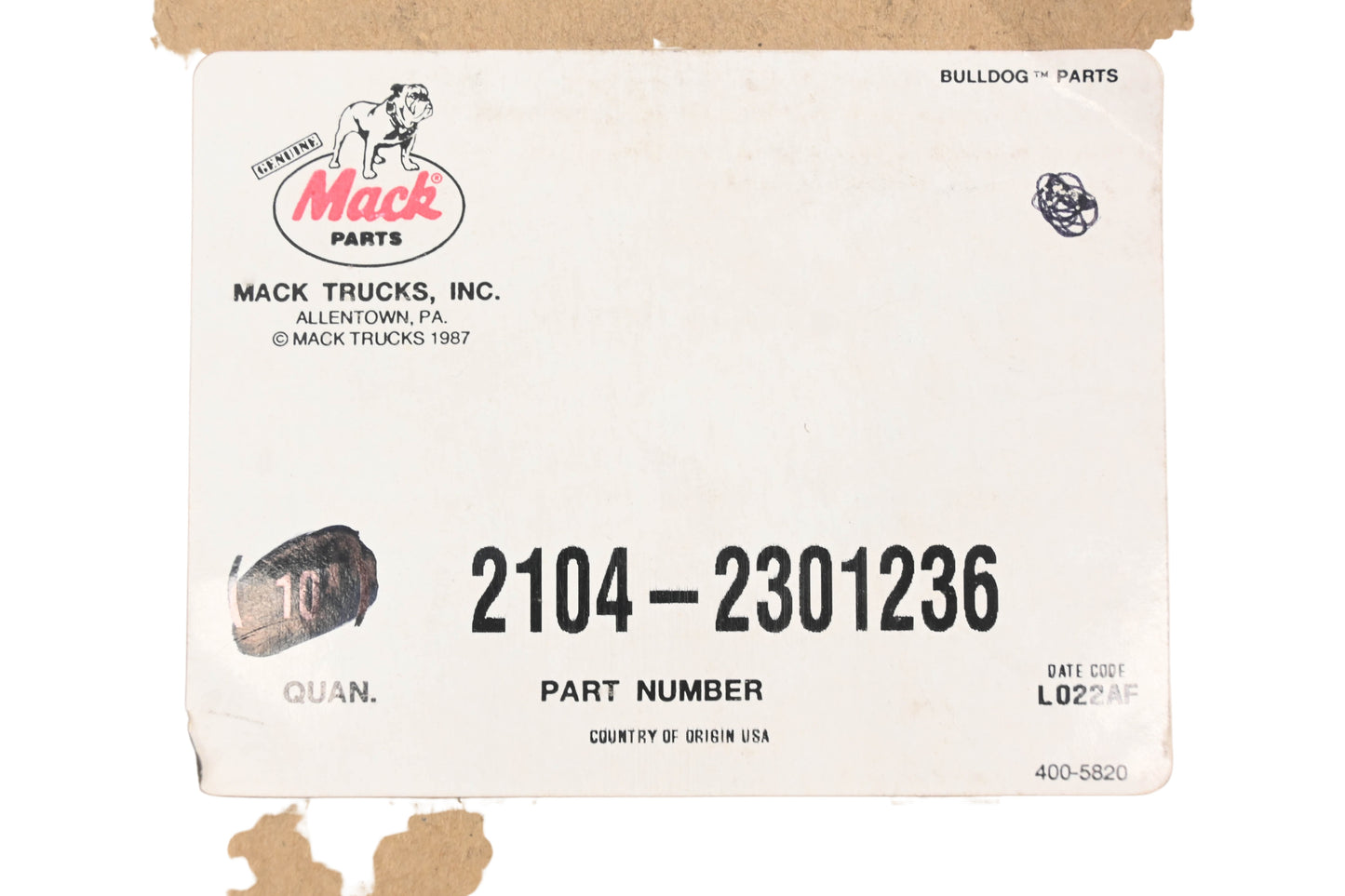 Mack 2104-2301236 Washer NOS