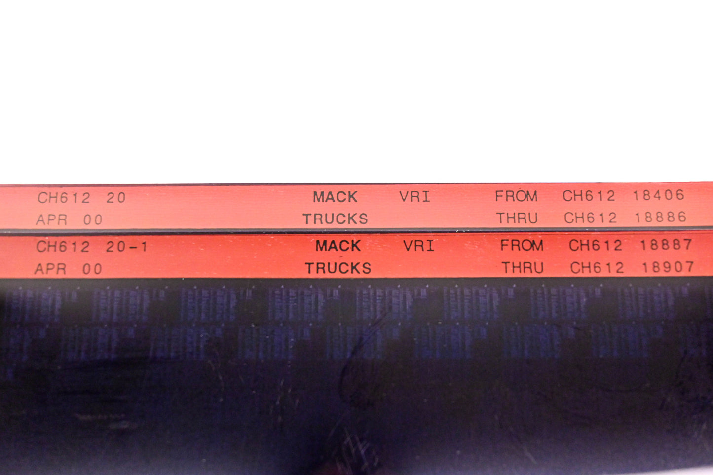 Mack CH612 20, CH612 20-1 CH61218406 - CH61218907 VRI Microfiche Lot of 2 NOS
