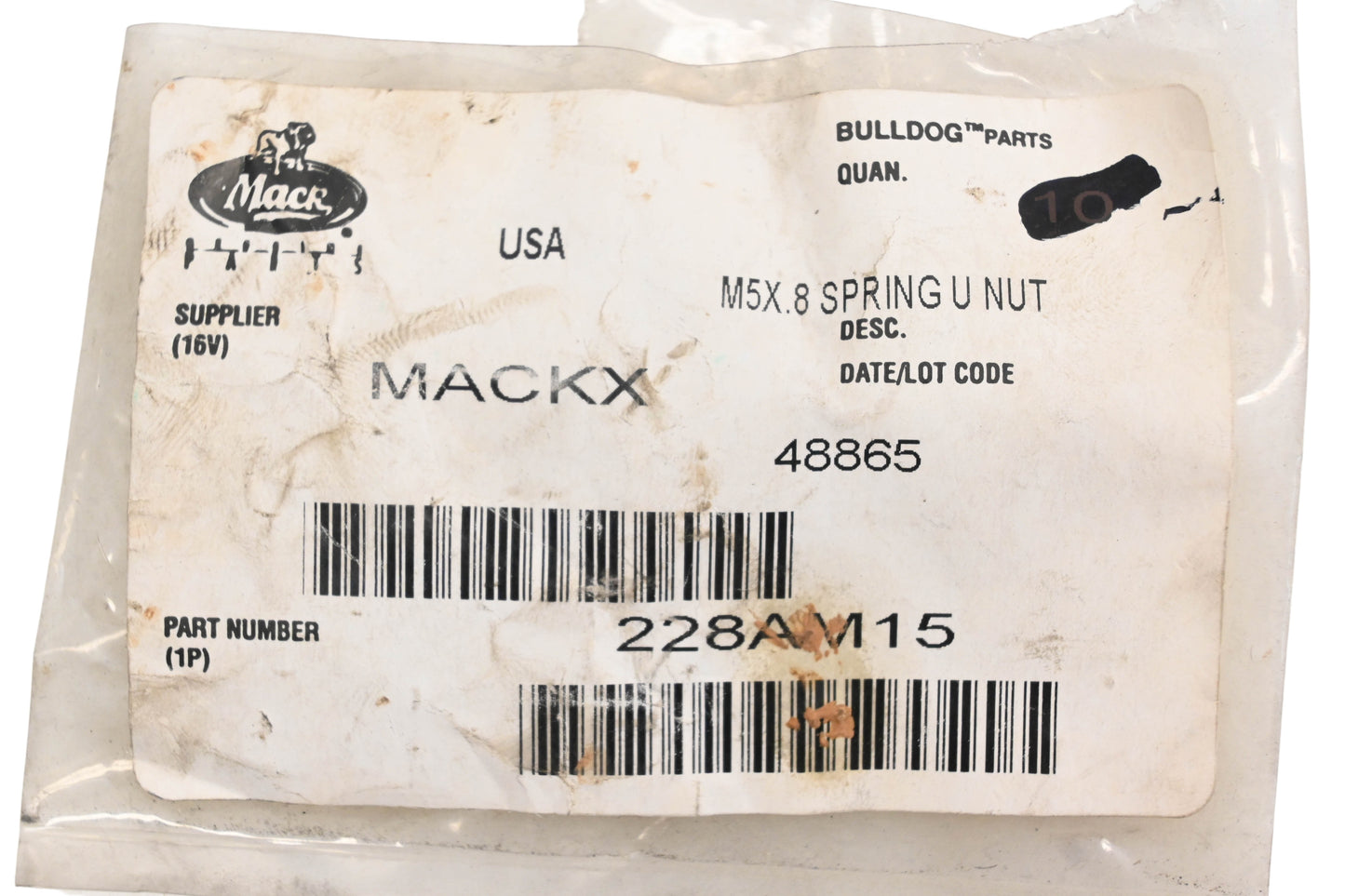 Mack 228AM15, 25109922 Spring Nut NOS