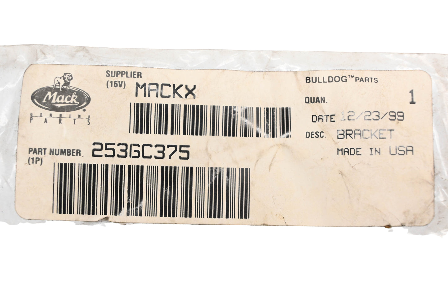 Mack 253GC375 Bracket NOS