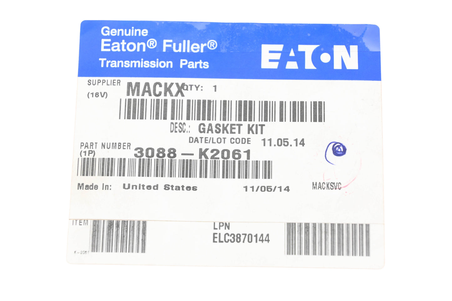 Mack 3088-K2061, K-2061 Eaton Fuller Gasket Kit NOS