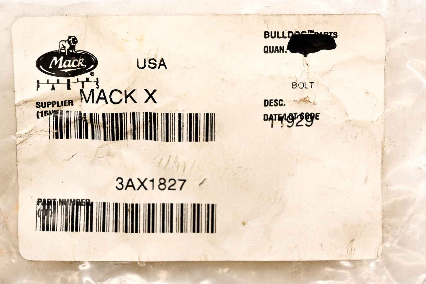 Mack 3AX1827 Bolt NOS