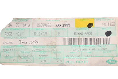 Mack 3AX1899, 25099696 Screw NOS