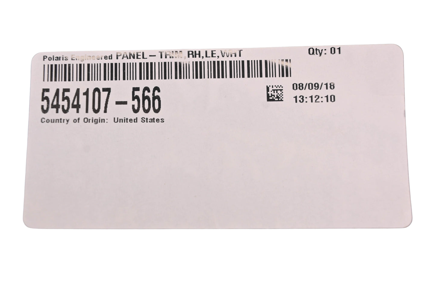 New OEM Polaris 5454107-566 White Righthand Trim Panel NOS