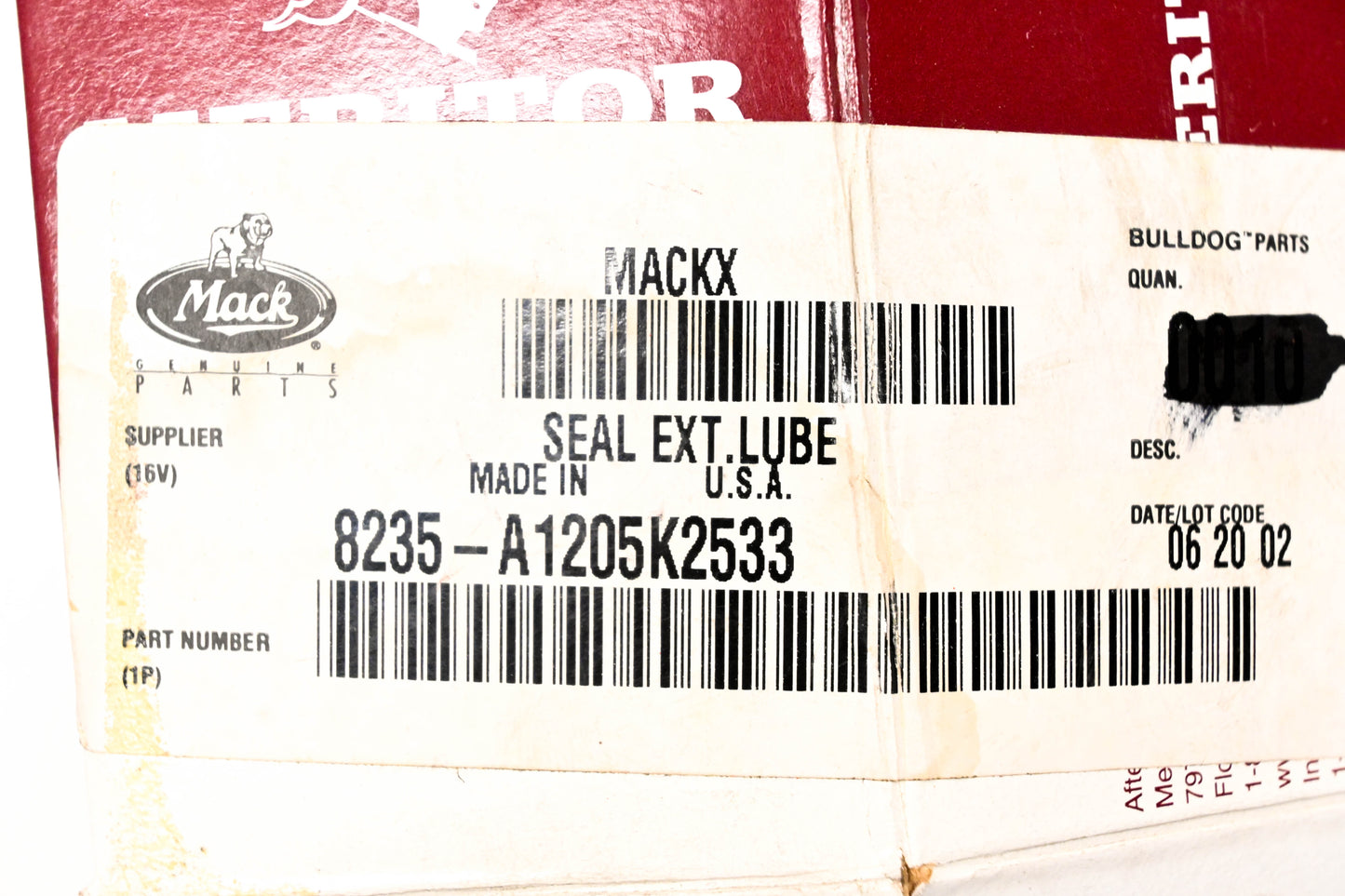 Mack 8235-A1205K2533, A 1205 K 2533 Meritor Seal NOS