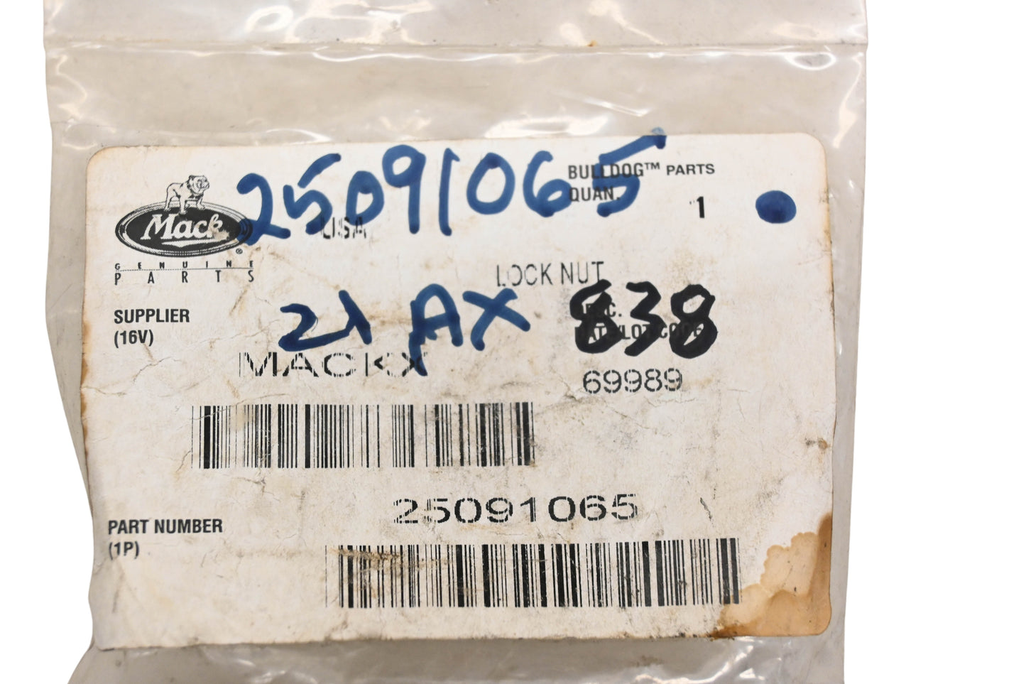 Mack 25091065, 21AX838 Lock Nut NOS