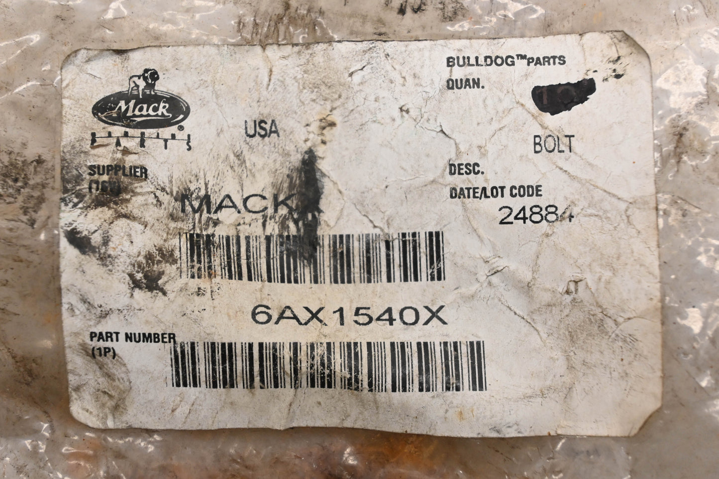 Mack 6AX1540X Screws Qty 2 NOS