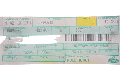 Mack 25190943, 8MY293M Boot Seal NOS