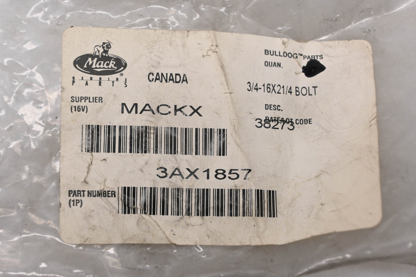 Mack 3AX1857 Bolt NOS