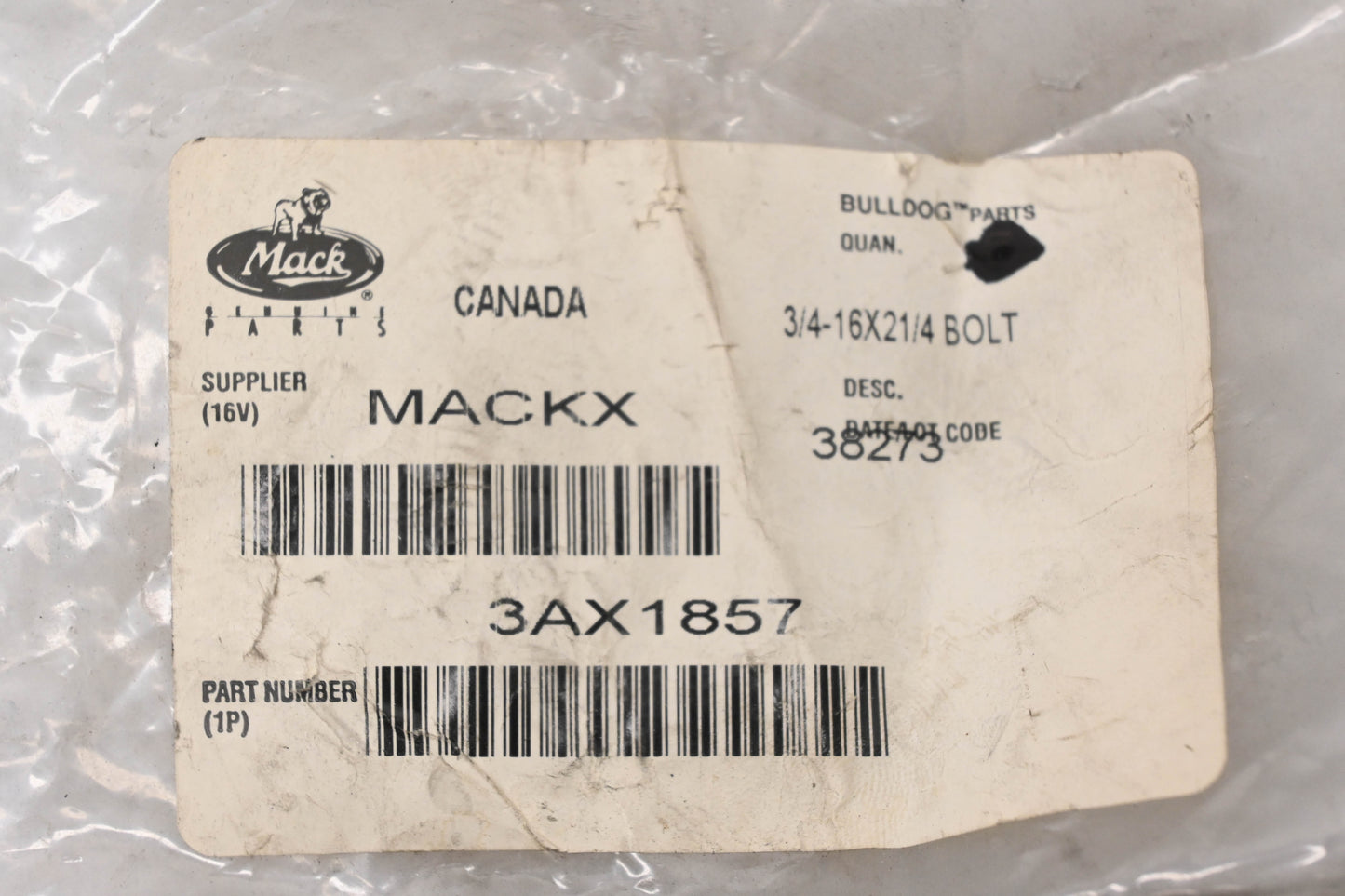 Mack 3AX1857 Bolt NOS